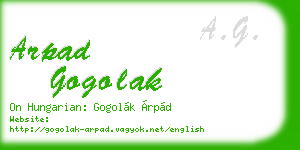 arpad gogolak business card